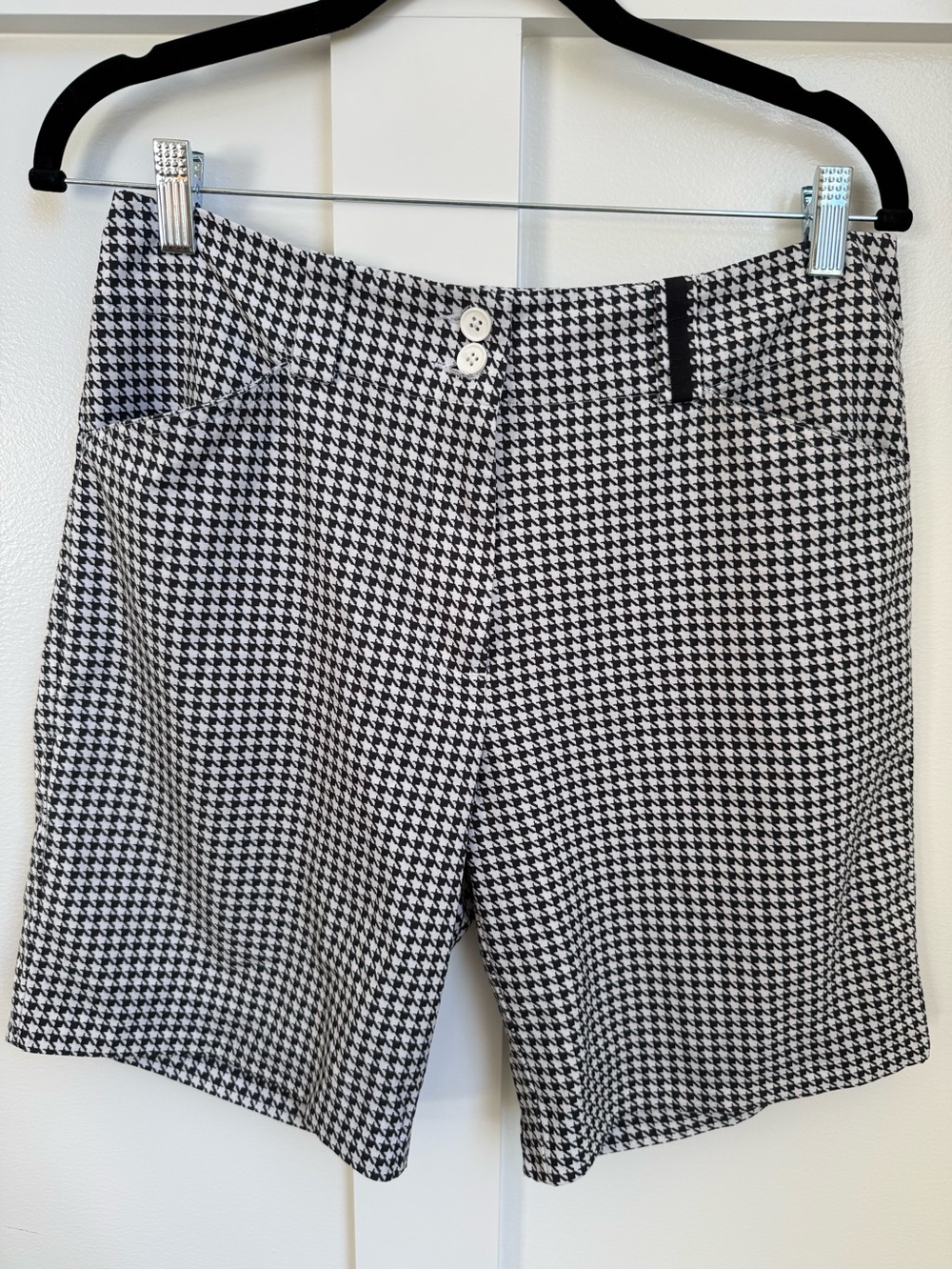 Women's Nike Black White Houndstooth Golf active Shorts fit dry 6